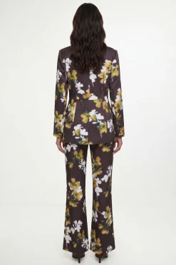 Ensemble Coordonné Blazer Fleuri En Satin