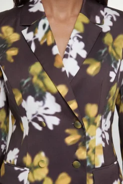 Ensemble Coordonné Blazer Fleuri En Satin
