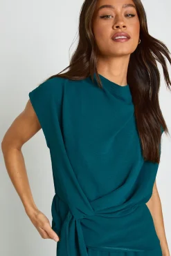 boohoo Ensemble Coordonné Blouse Drapée Tissée Et Pantalon Pour Grandes Tailles<Femme Ensembles