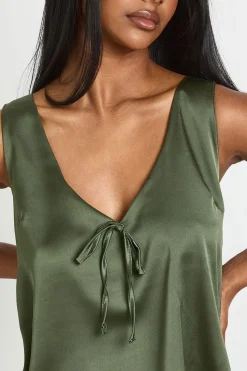 boohoo Ensemble Coordonné Caraco Col Rond Et Short De Sport En Satin<Femme Satin Et Dentelle|Ensembles