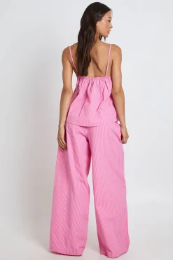 boohoo Ensemble Coordonné Caraco Et Pantalon Large À Rayures Avec Détail Nœud - Tall<Femme Ensembles