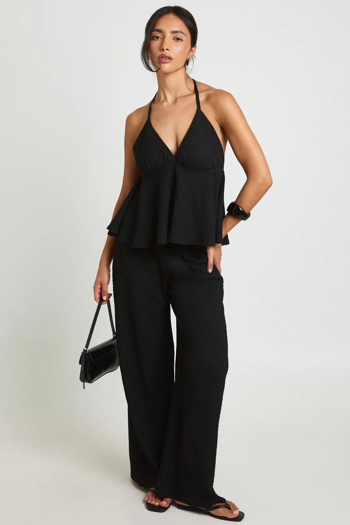 Ensemble Coordonné Caraco Et Pantalon Texturé Ligne A