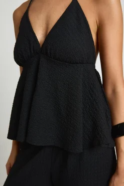 Ensemble Coordonné Caraco Et Pantalon Texturé Ligne A