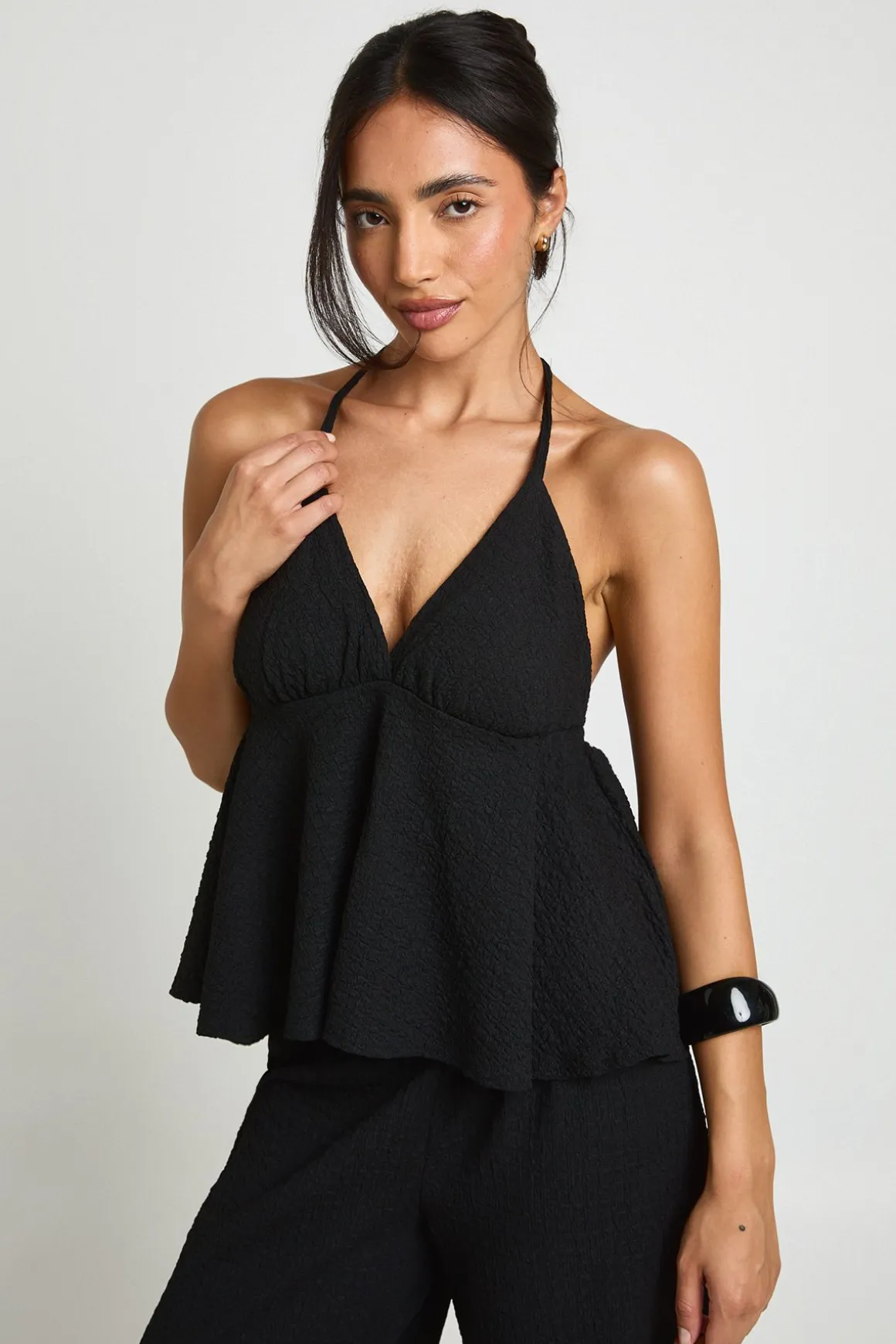 Ensemble Coordonné Caraco Et Pantalon Texturé Ligne A