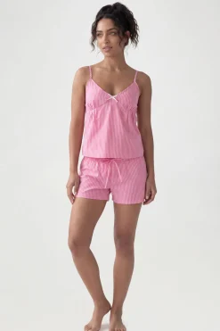 Ensemble Coordonné Caraco À Nœud Rayé Et Short Évasé