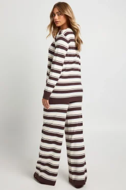 Ensemble Coordonné Cardigan Boyfriend et Pantalon Large en Maille Côtelée Super Douce