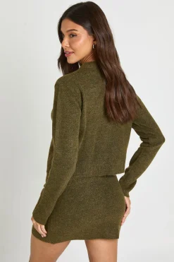 boohoo Ensemble Coordonné Cardigan Court Et Mini-jupe En Maille<Femme Pulls Et Gilets|Toutes Les Mailles