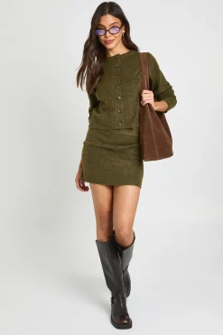 boohoo Ensemble Coordonné Cardigan Court Et Mini-jupe En Maille<Femme Pulls Et Gilets|Toutes Les Mailles