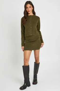 boohoo Ensemble Coordonné Cardigan Court Et Mini-jupe En Maille<Femme Pulls Et Gilets|Toutes Les Mailles