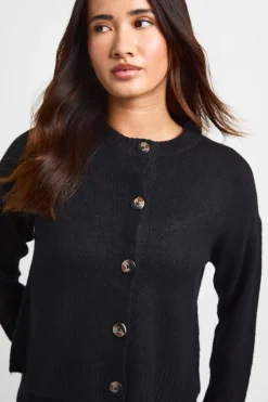 Ensemble Coordonné Cardigan Col Rond En Maille Douce Et Pantalon Jambes Larges