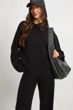 Ensemble Coordonné Cardigan Chunky Tricoté Col Rond et Pantalon Large Ultra Doux