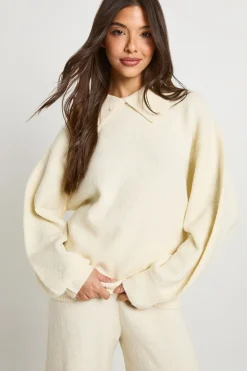 Ensemble Coordonné Cardigan Tricoté Épais Col Rond et Pantalon Large Ultra Doux