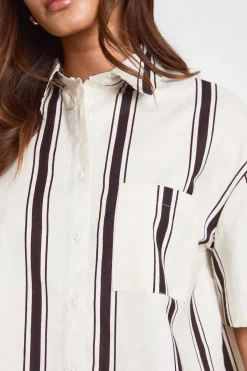 boohoo Ensemble Coordonné Chemise Ample Et Short À Rayures Effet Lin<Femme Ensembles