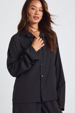 boohoo Ensemble coordonné : chemise ample longue et pantalon à jambes larges<Femme Pantalons|Ensembles