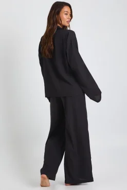 boohoo Ensemble coordonné : chemise ample longue et pantalon à jambes larges<Femme Pantalons|Ensembles
