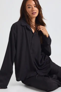 boohoo Ensemble coordonné : chemise ample longue et pantalon à jambes larges<Femme Pantalons|Ensembles