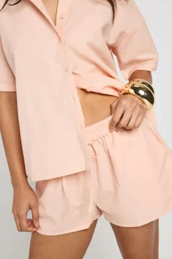 Ensemble Coordonné Chemise Boxy Manches Courtes Et Short Effet Lin