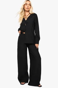 Ensemble coordonné chemise et pantalon oversize froissé