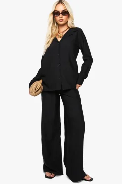 Ensemble coordonné chemise et pantalon oversize froissé