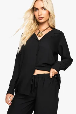 Ensemble coordonné chemise et pantalon oversize froissé