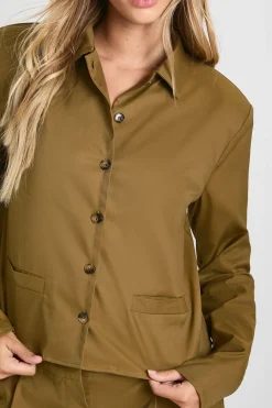 Ensemble coordonné chemise et short à épaulettes longues