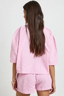 boohoo Ensemble Coordonné Chemise À Manches Courtes Et Short Vichy<Femme Ensembles