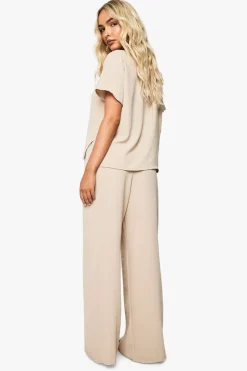 Ensemble coordonné chemise à poche tissée et pantalon