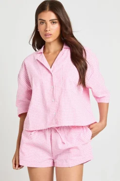 Ensemble Coordonné Chemise À Rayures Manches Courtes Et Short Petite