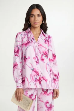 Wallis Ensemble Coordonné Chemise Satinée À Fleurs<Femme Satin Et Dentelle|Tops