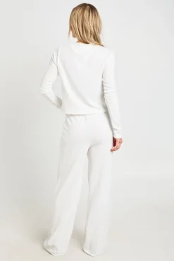 Ensemble Coordonné Côtelé Petite Avec Haut À Manches Longues Boutonné Et Pantalon Large