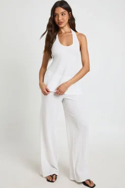 boohoo Ensemble Coordonné Débardeur Col Rond Et Pantalon Large En Tissu Froissé<Femme Ensembles