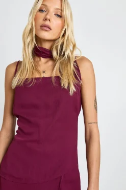 boohoo Ensemble coordonné débardeur drapé en chiffon & mini-jupe<Femme Ensembles