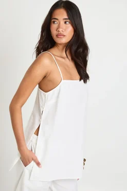 Ensemble Coordonné Débardeur Long Effet Lin Et Pantalon Large