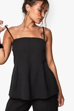boohoo Ensemble Coordonné Débardeur Plissé Aspect Lin Col Carré Et Pantalon Large<Femme Ensembles