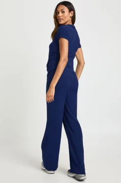 Ensemble Coordonné de Maternité T-shirt à Fronces Latérales et Pantalon Large