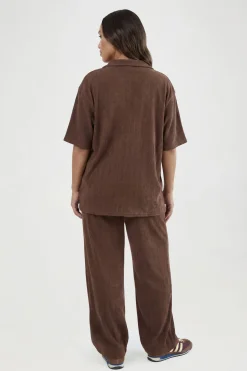 Ensemble Coordonné De Maternité T-shirt Col À Manches Courtes & Pantalon Large