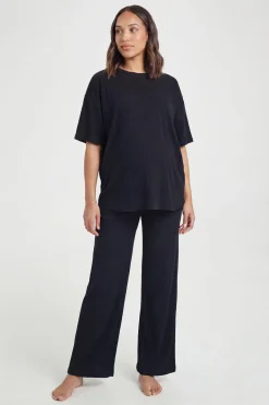 boohoo Ensemble coordonné de t-shirt de maternité et pantalon à jambes larges<Femme Loungewear|Ensembles