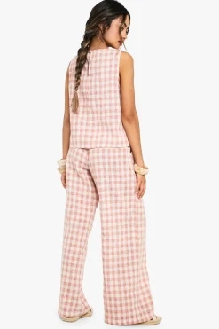 Ensemble coordonné en gingham tissé boxy