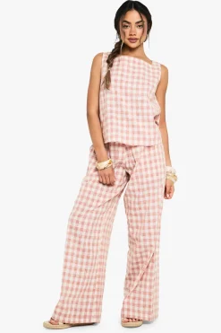 Ensemble coordonné en gingham tissé boxy
