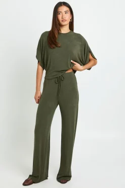 Ensemble Coordonné En Jersey Ultra Doux À Manches Longues Et Pantalon Droit