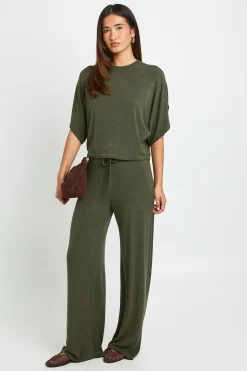 Ensemble Coordonné En Jersey Ultra Doux À Manches Longues Et Pantalon Droit
