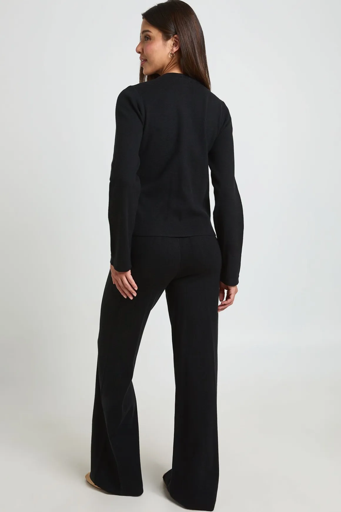 Ensemble Coordonné En Maille Cardigan Et Pantalon Large