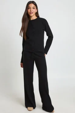 Ensemble Coordonné En Maille Cardigan Et Pantalon Large