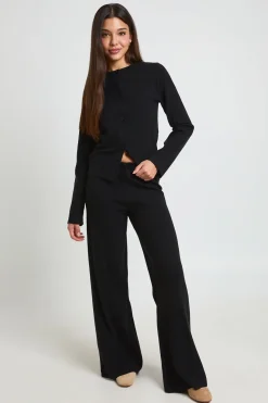 Ensemble Coordonné En Maille Cardigan Et Pantalon Large