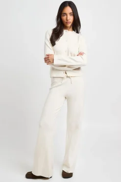 Ensemble Coordonné En Maille Cardigan Et Pantalon Large