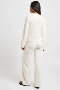 Ensemble Coordonné En Maille Cardigan Et Pantalon Large