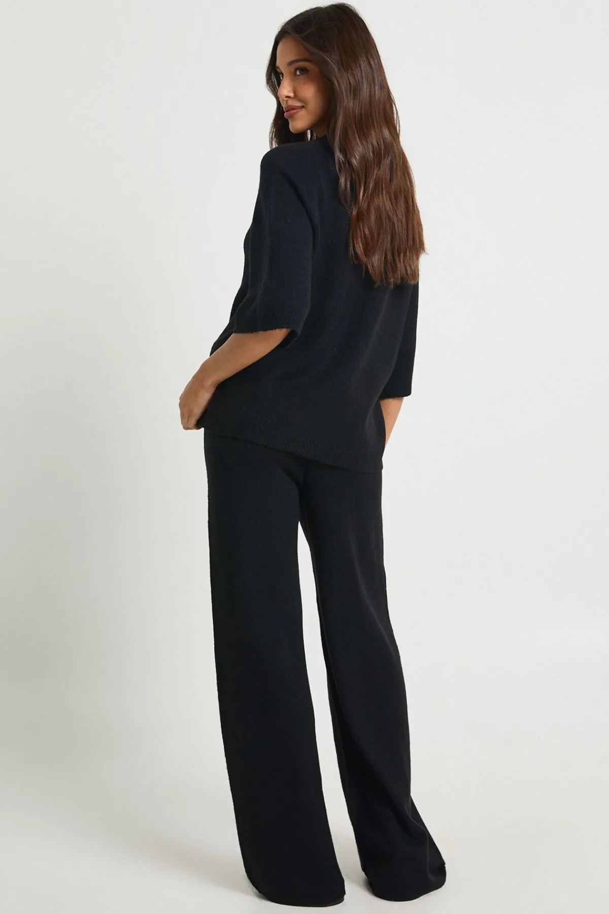 boohoo Ensemble Coordonné En Maille Haut À Manches Courtes Et Pantalon<Femme Pulls Et Gilets|Toutes Les Mailles