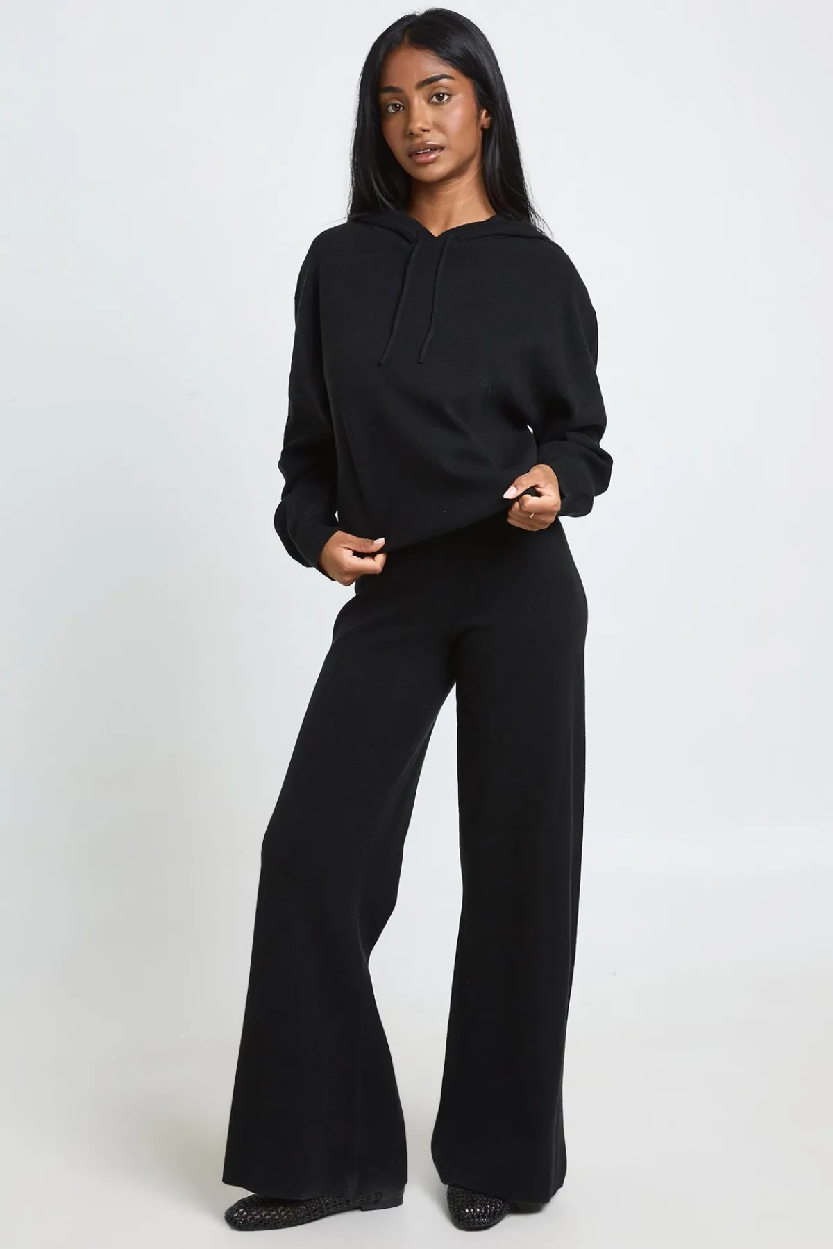 boohoo Ensemble Coordonné En Maille Haut À Casynthétiqueche Et Pantalon Large<Femme Pulls Et Gilets|Toutes Les Mailles