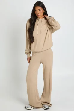 boohoo Ensemble Coordonné En Maille Haut Long À Casynthétiqueche Et Pantalon Large Pour Grandes Tailles<Femme Pulls Et Gilets|Toutes Les Mailles
