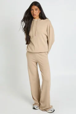 boohoo Ensemble Coordonné En Maille Haut Long À Casynthétiqueche Et Pantalon Large Pour Grandes Tailles<Femme Pulls Et Gilets|Toutes Les Mailles